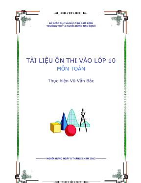 Tài liệu ôn thi vào lớp 10 môn học Toán học